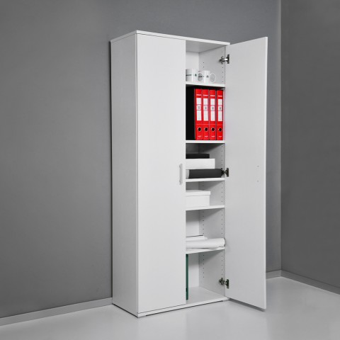 Mehrzweckschrank mit 6 Fächern, modernes Design, Weiß, Wohnzimmer, KimSpace 6WP Aktion