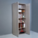 Mehrzweckschrank 2 Türen 6 Fächer Besenschrank Holz KimMopp 6OP Aktion