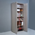 Mehrzweckschrank 2 Türen 6 Fächer Besenschrank Holz KimMopp 6OP Aktion