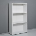 Niedriges weißes Büroregal mit 3 Fächern und 2 verstellbaren Einlegeböden Kbook 3WS Modell
