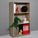 Niedriges Büroregal 3 Fächer 2 verstellbare Einlegeböden Holz Kbook 3SS Aktion