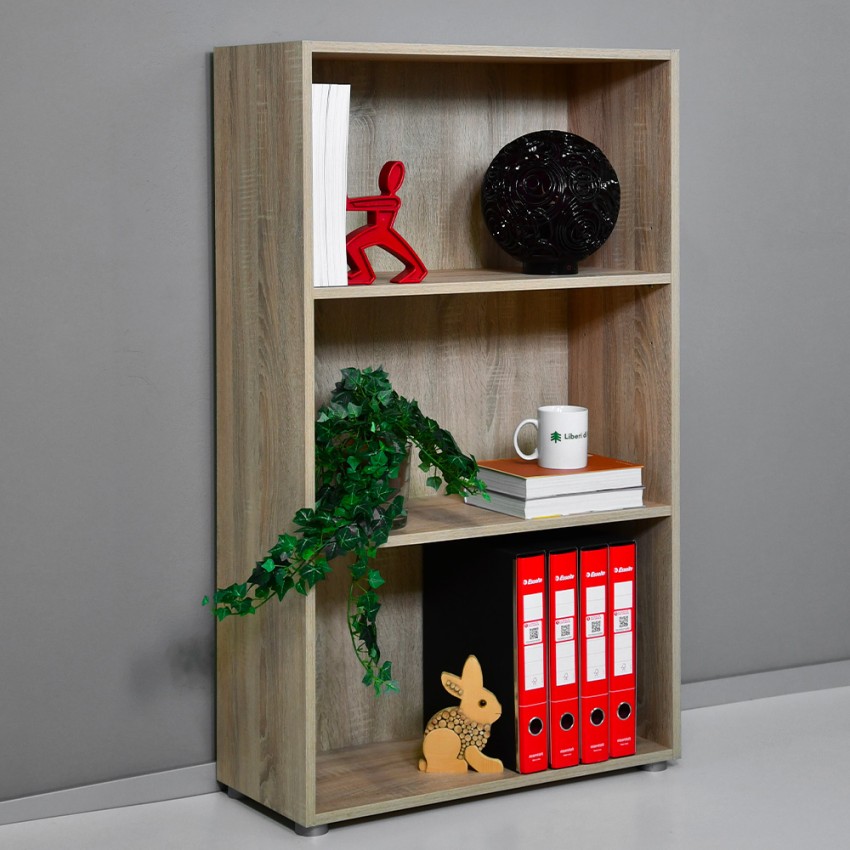 Niedriges Büroregal 3 Fächer 2 verstellbare Einlegeböden Holz Kbook 3SS Aktion Niedriges Büroregal 3 Fächer 2 verstellbare Einlegeböden Holz Kbook 3SS Aktion