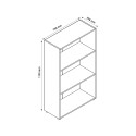 Niedriges Büroregal 3 Fächer 2 verstellbare Einlegeböden Holz Kbook 3SS Modell