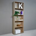 Bücherregal Holz mit 5 Fächern, verstellbare Regalböden, für Büro und Wohnzimmer Kbook 5SS Aktion