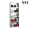 Büroregal Design Weiß mit 5 Fächern und verstellbaren Regalböden Kbook 5WS Verkauf