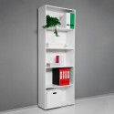 Büroregal Design Weiß mit 5 Fächern und verstellbaren Regalböden Kbook 5WS Auswahl