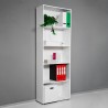 Büroregal Design Weiß mit 5 Fächern und verstellbaren Regalböden Kbook 5WS Auswahl