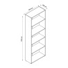 Büroregal Design Weiß mit 5 Fächern und verstellbaren Regalböden Kbook 5WS Modell