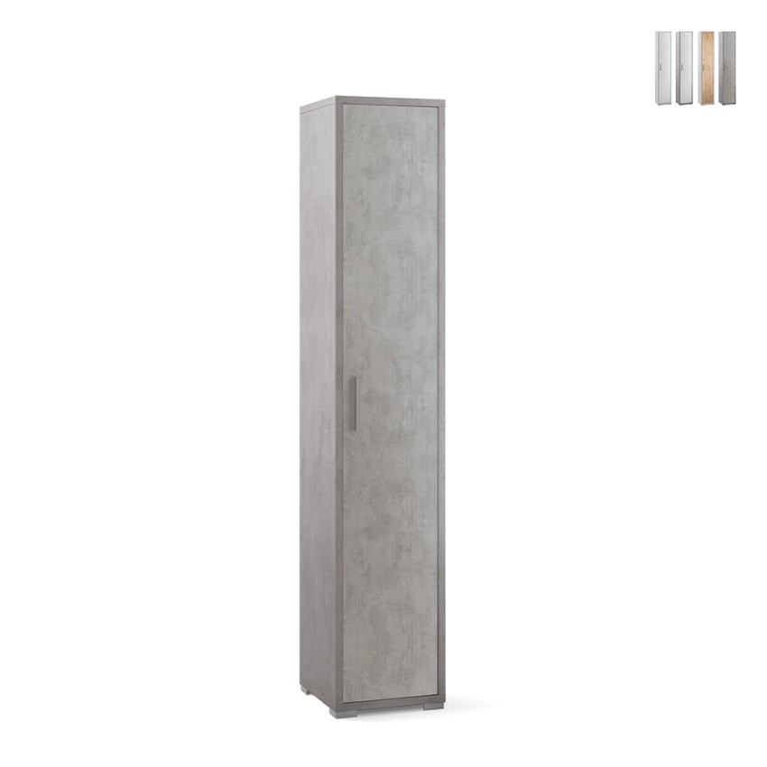 Mobiler Säulenschrank mit Tür, 5 Mehrzweckfächer, modernes Design Kara