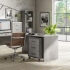 Moderner Büroschrank mit 3 Schubladen, abschließbar und auf Rollen, Rot Maße