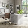 Moderner Büroschrank mit 3 Schubladen, abschließbar und auf Rollen, Rot Preis