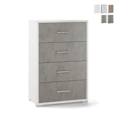 Moderne Design-Kommode Adelia mit 4 Schubladen für Schlafzimmer und Büro Aktion