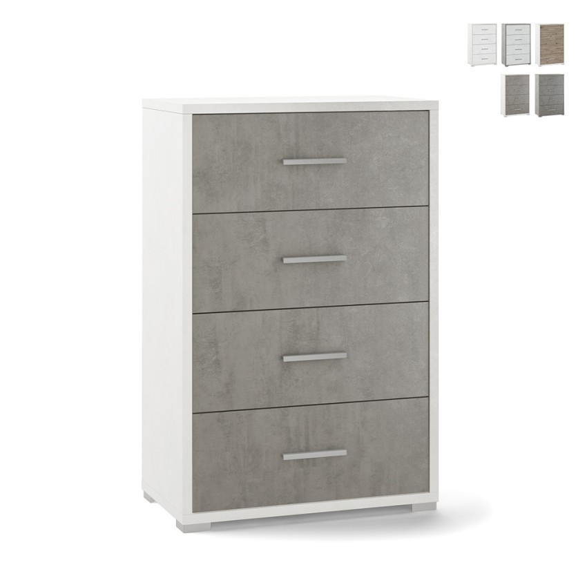 Moderne Design-Kommode Adelia mit 4 Schubladen für Schlafzimmer und Büro Aktion Moderne Design-Kommode Adelia mit 4 Schubladen für Schlafzimmer und Büro Aktion