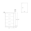 Moderne Design-Kommode Adelia mit 4 Schubladen für Schlafzimmer und Büro 