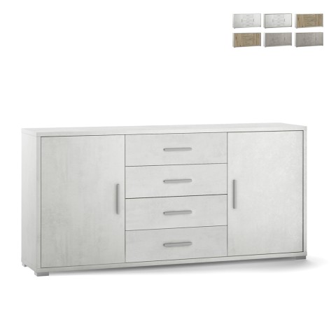 Moderne Anrichte mit 2 Türen und 4 Schubladen für das Wohnzimmer Cleore Aktion