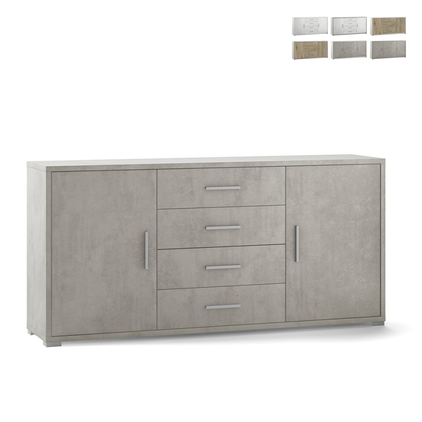 Moderne Anrichte mit 2 Türen und 4 Schubladen für das Wohnzimmer Cleore Katalog