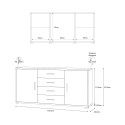 Modernes Sideboard 2 Türen 4 Schubladen Wohnzimmer Buffet Cleore