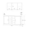Moderne Anrichte mit 2 Türen und 4 Schubladen für das Wohnzimmer Cleore 