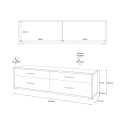 Mobile TV-Schrank mit 4 Schubladen, modernes Design Mila 