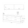 Mobile TV-Schrank mit 4 Schubladen, modernes Design Mila 