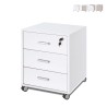 Moderner Büroschrank mit 3 Schubladen, abschließbar und Rollen, Design Cour Sales