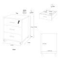 Moderner Büroschrank mit 3 Schubladen, abschließbar und Rollen, Design Cour Kauf