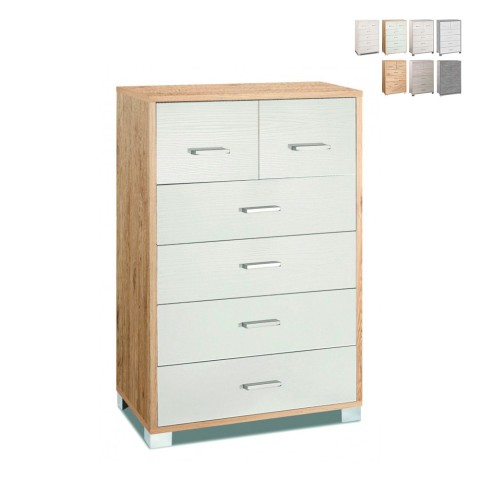 Moderne Design-Kommode 6 Schubladen Wohnzimmer Schlafzimmer Mera Aktion