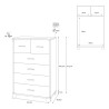 Moderne Design-Kommode 6 Schubladen Wohnzimmer Schlafzimmer Mera 