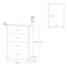 Moderne Kommode Büro Schlafzimmer 4 Schubladen Design Elita 
