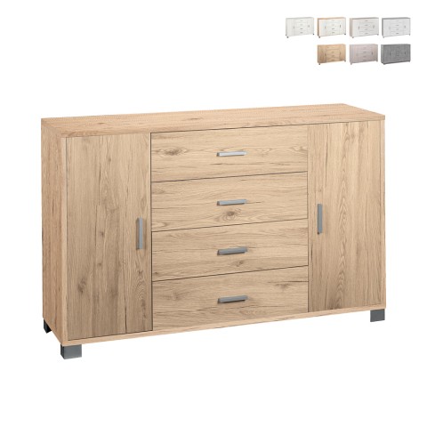 Sideboard Anrichte mit 2 Türen, 4 Schubladen, TV-Möbel Buffet Wohnzimmer Talia Aktion