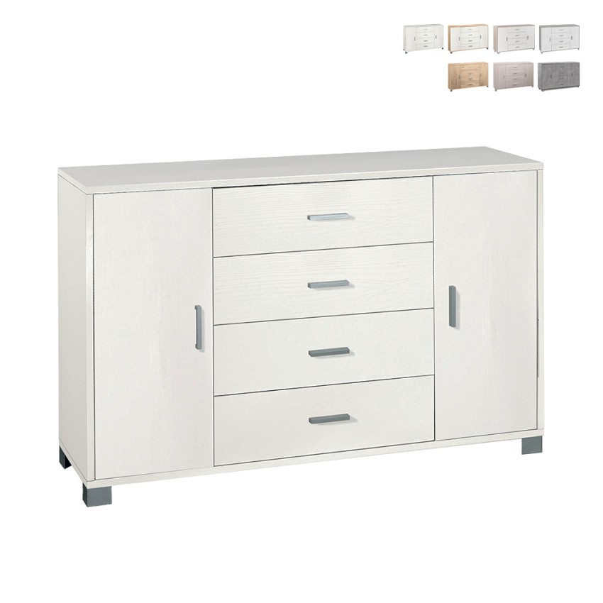 Sideboard Anrichte mit 2 Türen, 4 Schubladen, TV-Möbel Buffet Wohnzimmer Talia Lagerbestand