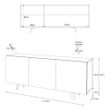 Sideboard Küche Wohnzimmer modernes Design 170x40cm 3 Türen Uxor Maße