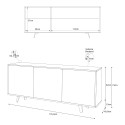 Moderne Design-Anrichte 3-türig Sterling für Wohnzimmer und Küche 
