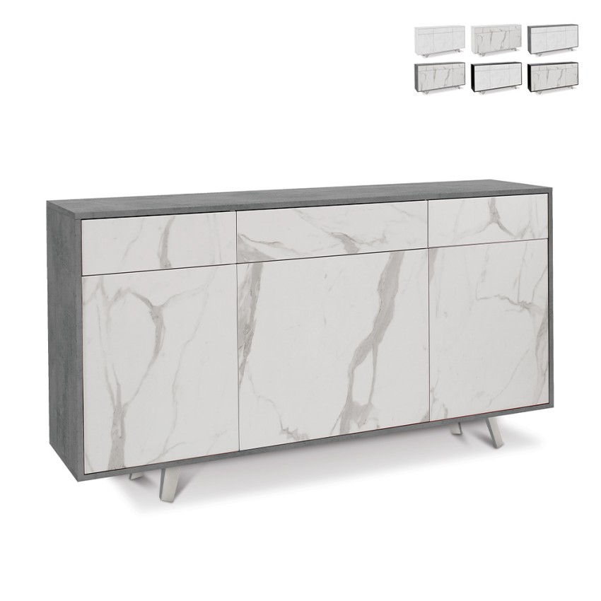 Moderner Wohnzimmer-Schrank 3 Türen 3 Schubladen Sideboard Küche Dalgo Katalog