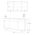 Moderner Wohnzimmer-Schrank 3 Türen 3 Schubladen Sideboard Küche Dalgo 
