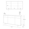 Moderner Wohnzimmer-Schrank 3 Türen 3 Schubladen Sideboard Küche Dalgo 