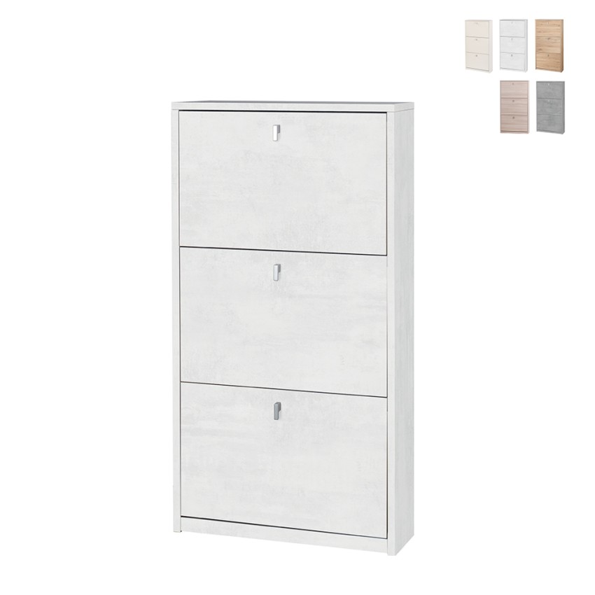 Schmaler Schuhschrank 3 Türen, Platz für 7 Paar Schuhe, modernes Design Kopen Rabatte Schmaler Schuhschrank 3 Türen, Platz für 7 Paar Schuhe, modernes Design Kopen Rabatte