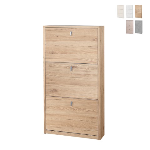 Schmaler Schuhschrank 3 Türen, Platz für 7 Paar Schuhe, modernes Design Kopen Aktion