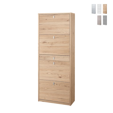 Schuhschrank mit 4 Türen und Schublade für 20 Paar Schuhe, modernes Design Guty Aktion