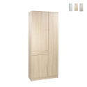 Mehrzweck-Kleiderschrank mit 6 Regalböden, Schublade und 3 Türen WIlton Aktion