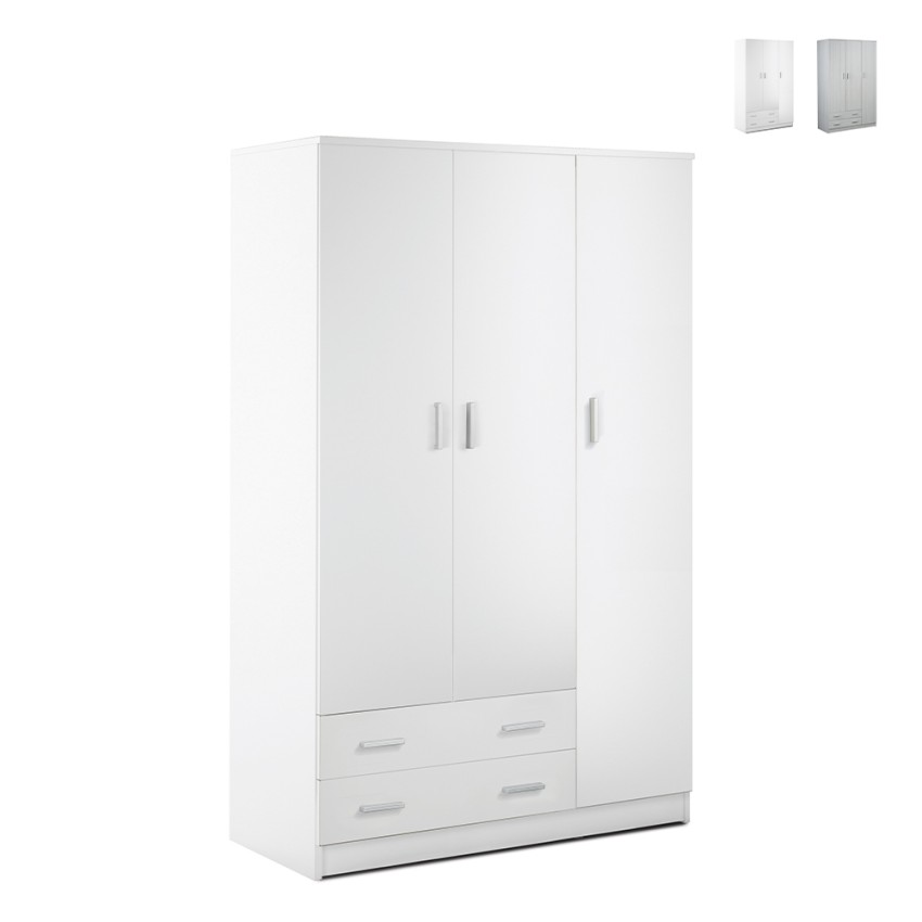 Moderner Kleiderschrank Schlafzimmer 3 Türen 2 Schubladen Mell Aktion Moderner Kleiderschrank Schlafzimmer 3 Türen 2 Schubladen Mell Aktion