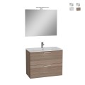 Hängeschrank Badezimmer 80 cm Waschtisch 2 Schubladen LED-Spiegel Mia Aktion