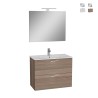 Hängeschrank Badezimmer 80 cm Waschtisch 2 Schubladen LED-Spiegel Mia Aktion