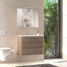 Hängeschrank Badezimmer 80 cm Waschtisch 2 Schubladen LED-Spiegel Mia Angebot