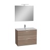 Hängeschrank Badezimmer 80 cm Waschtisch 2 Schubladen LED-Spiegel Mia Rabatte