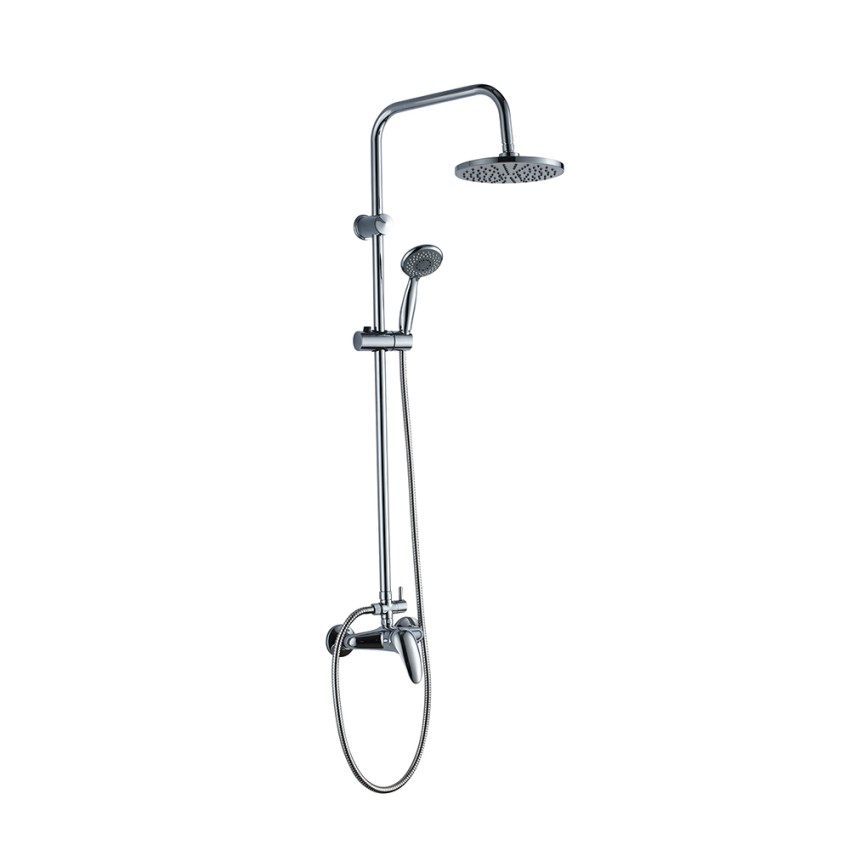 Duschsäule aus verchromtem Stahl mit Duschkopf, Handbrause und Mischbatterie Caracas Aktion Duschsäule aus verchromtem Stahl mit Duschkopf, Handbrause und Mischbatterie Caracas Aktion