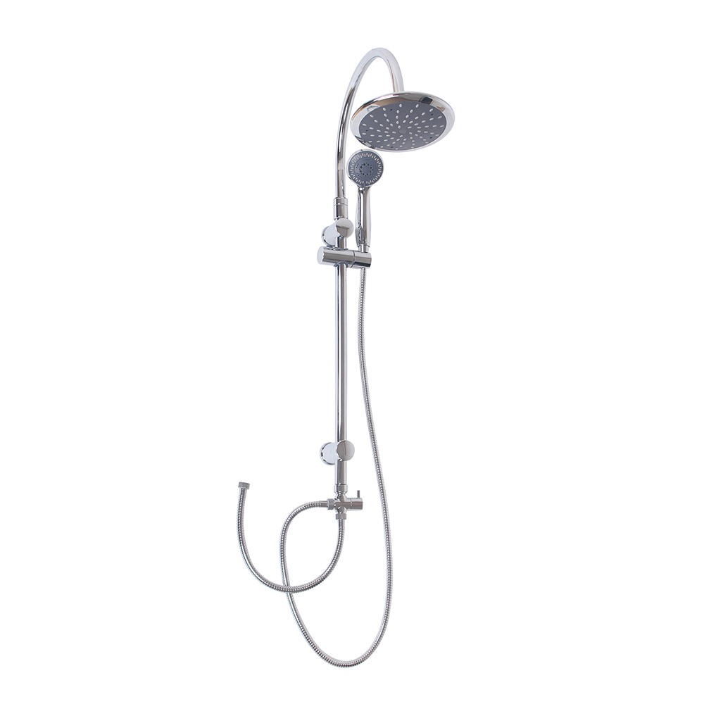 Moderne Duschsäule mit Ø 20 cm Kopfbrause und 5-Funktions-Handbrause Gru