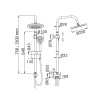 Duschsäule aus verchromtem Stahl Regenduschkopf Ø 25cm Handbrause 3 Strahlarten Papete Angebot