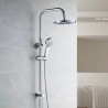 Duschsäule aus verchromtem Stahl Regenduschkopf Ø 25cm Handbrause 3 Strahlarten Papete Aktion