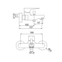Chrom-Wannenarmatur Design Umsteller 2 Wege Aurora Verkauf